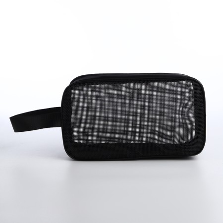 Cosmetic bag with lightning, black color-1