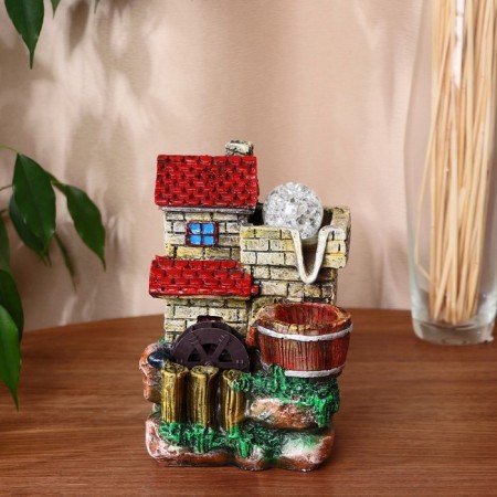 Fountain "Stone House at the Mill" 12x11x19 cm (with backlight)