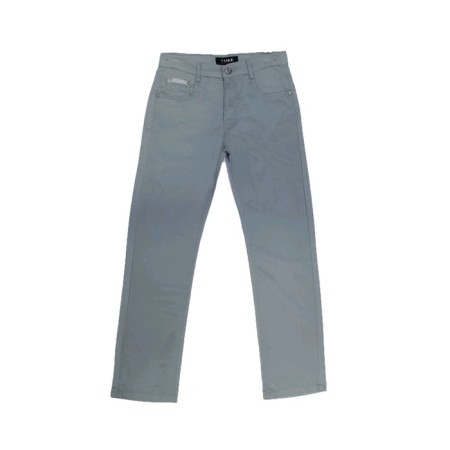 Pants for boys, height 134 cm, gray-green color