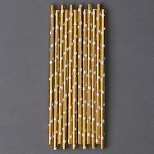 Stars of cocktail tubes, set 12 pcs., Color gold