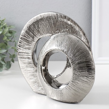 Souvenir Ceramics "Abstraction. Two rings" silver 23.5x7x21 cm-2