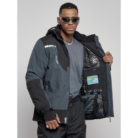 Male winter ski costume, size 54, dark gray color-10