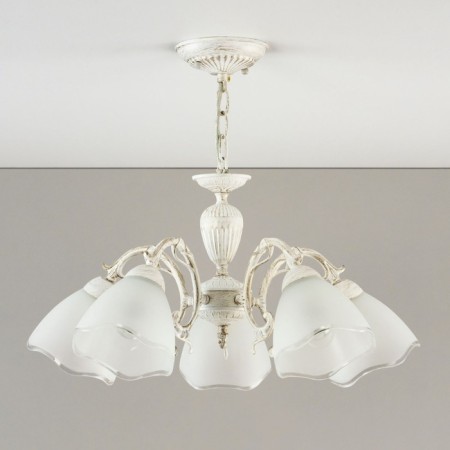 Suspended chandelier Citilux "Latur" CL413250, 36x33 cm, 5x75W, e27, white color-3