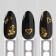 Nail stickers "admiration", voluminous, metallized, golden color