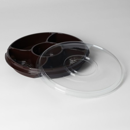 The plastic disposable lid to the menage, d = 26 × 4.2 cm, round, 110 pcs/pc, the color is transparent-1