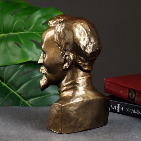 Bust Dzerzhinsky Big Bronze, gold 12x22x8cm-2