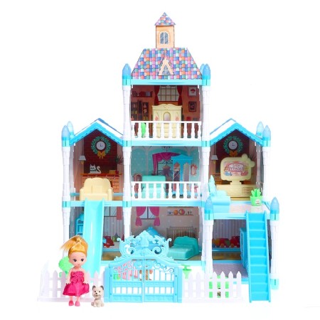 House for dolls "Winter Palace" with a doll, pets and accessories-4