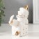 Souvenir Ceramics "Clown on Playing Cube" White with gold, rhinestones 4.4x7x9.5 cm