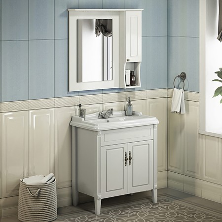 Mirror Comfort Comfort Palermo 80 for the bathroom, white color-1