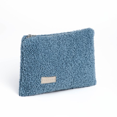 Cosmetic bag with lightning, textura, blue color-3