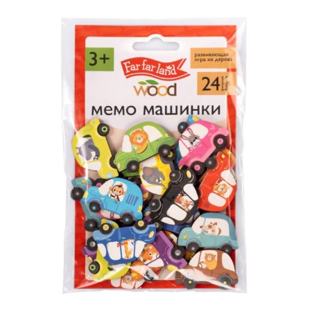 Game table memo "cars" Far Far Land Wood (24 chips in a box)-1