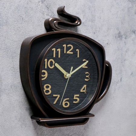 Wall clock, series: kitchen, "coffee mug", D-17.5 cm, 26 x 24 cm-1