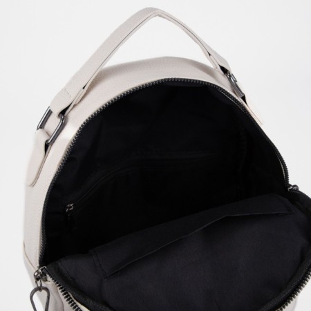 Women's backpack of artificial leather with lightning, 1 pocket, white color-3