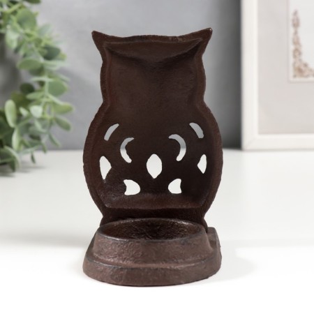 Cast iron candle for 1 candle "Little Eagle owl" 10.5x8x6.5 cm-2