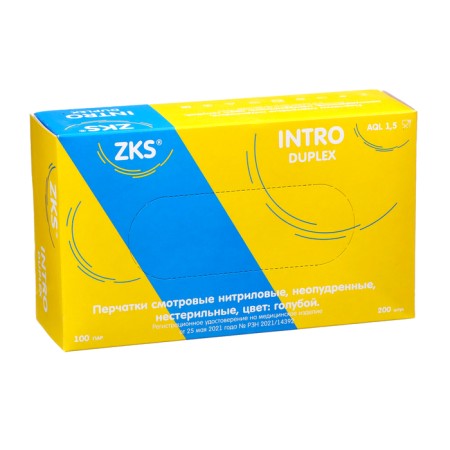 ZKS gloves nitrilum intro duplex blue 3 g size m 100 100 pairs/un-1