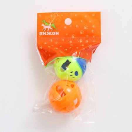 A set of 2 sprouts "fish and paws", a diameter of 3.8 cm, yellow-blue/orange-4