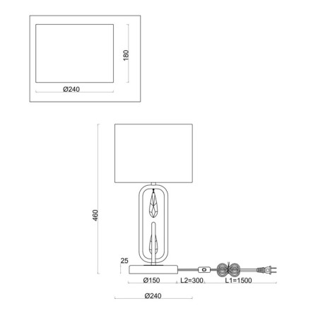 Freya FR1007TL-01BS RIVERSIDE, 240x240x460 mm desktop lamp, E14, 1x40W, brass color-1