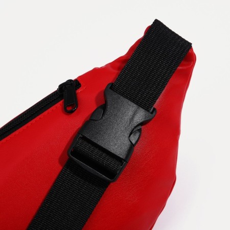 Lightning waist bag, external pocket, red color-3