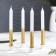 Classic candles set, 1.9x 20 cm, 4 pcs, white-gold metallic
