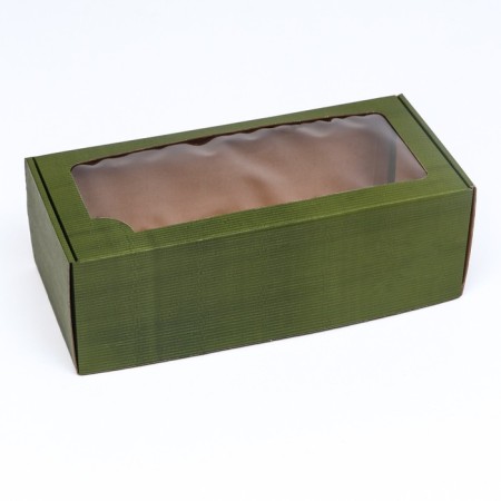 Self -charged box, with a window, khaki, 16 x 35 x 12 cm-1