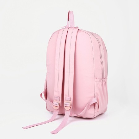 School backpack of textiles on lightning, 3 pockets, pink color-3