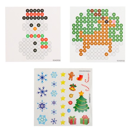 New Year! Aquamosaic "Snow Bank. Snowman ", nightlight, more than 200 balls-2