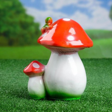 Garden figure "Two fly agaric" 19x16x13cm-2