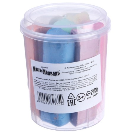 A set of colored crayons Masha and a bear, 7 colors-6