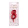 Candle for Cake "Oval", number "8", ruby, 5.5 cm