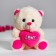 Soft toy "Trunk with heart", pink color