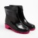 Women's rubber boots, black+pink, size 36
