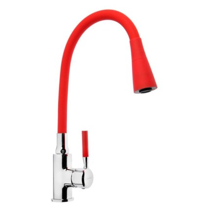 Accoona A9890N-1 kitchen mixer, single-leaf, silicone spout, red/chrome