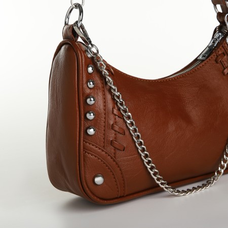 Cross-Bodi Bag on a zipper, brown color-3
