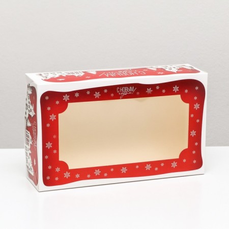 Folding box with a window for marshmallows "House of Santa Claus", 25 x 15 x 7 cm-5