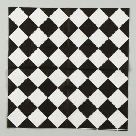 Paper Napkins "Black Rombics" 33x33 cm, set 20 pcs.-1