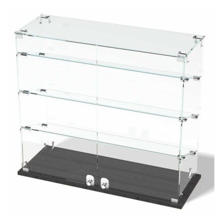 Smail window, 3 inclined shelves, 800 × 300 × 700, chipboard, glass, color gray color-1