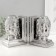 Book holders ceramics "Buddha's head" set 2 pcs silver 14.5x10x18.5 cm