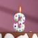 Candle in a cake for Birthday "Color Confetti", number "3", 5.5 cm