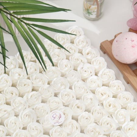 Soap roses white, set 81 pcs-3