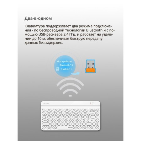 Keyboard A4Tech FSTYLER FBK30 White USB wireless BT/Radio Slim Multimedia (FBK30 White 10045-4