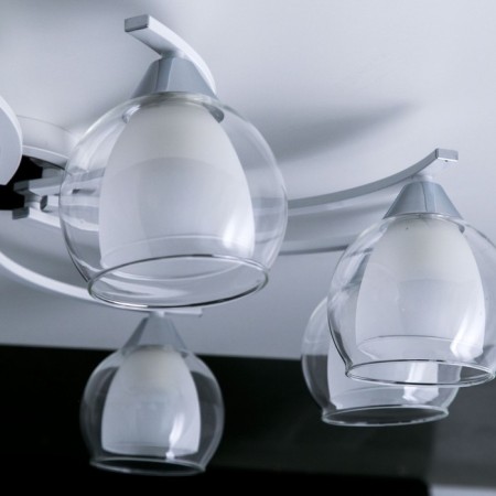 Ceiling chandelier Citilux "Christie" CL152180, 79x79x19 cm, 8x75W, E27, white color-9