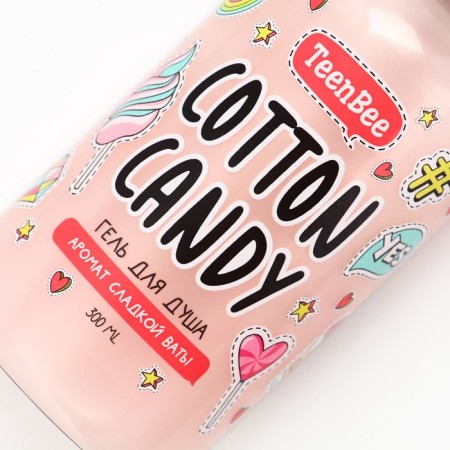 Shower gel, moisturizing, 300 ml, sweet cotton scent, teenbee-3