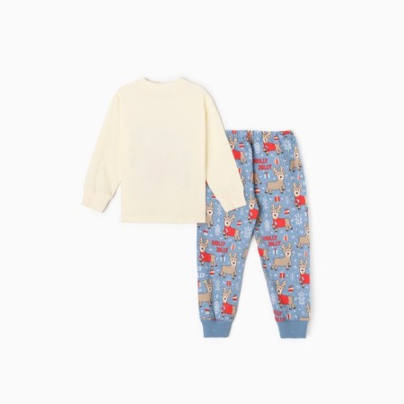 New Year. Pajama nursery (longshit/pants), milk/gray color, height 122 cm-5
