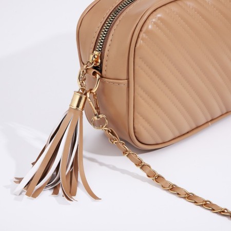 Cross-Bodi Bag on a zipper, beige color-3
