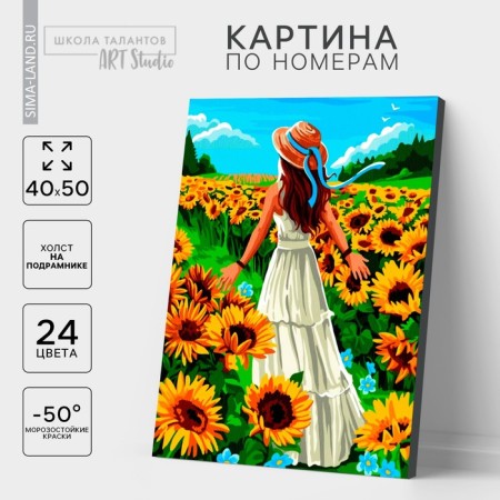 Picture on numbers on canvas with the subframe of the Summer Day, 40 x 50 cm