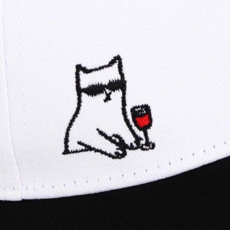 Women's cap "cat", white color, rr 56-5