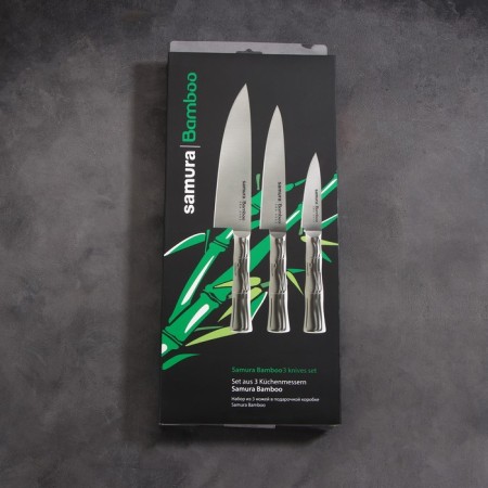 Simboo knife set, 3 pcs: blade 8.8 cm, 15 cm, 20 cm, steel hilt-4