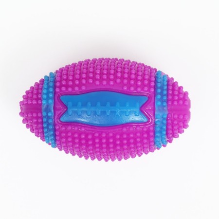 The dog for dogs luminous with the squeezer "Rugby", TPR, 7 cm, pink-1