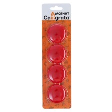 Board magnets, D-4 cm, set 4 pieces, blister, red