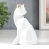 Polystone souvenir "White cat with golden ears" 4x6.5x10.7 cm